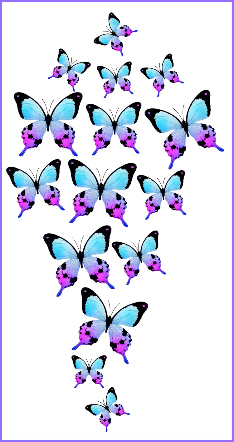 set of natural lilac butterfly 3d stickers