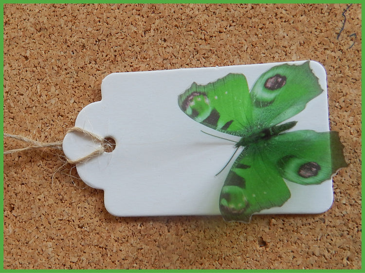 gift tags natural rustic butterflies by Flutterframes