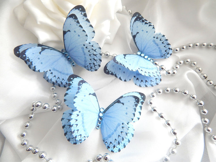 Beautiful Blue Butterflies decor, double layered stunning, stickers butterflies