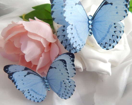 blue butterflies embellishments
