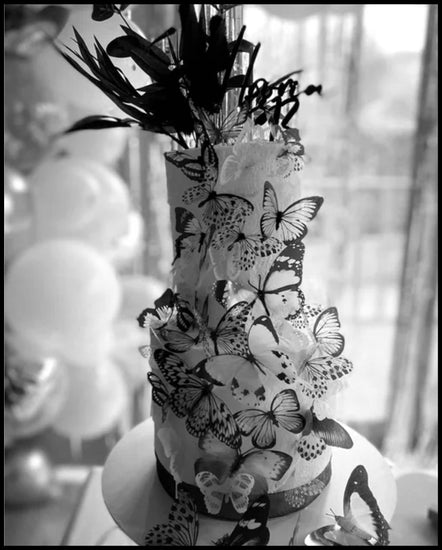 Black and white butterflies natural for cake decorations