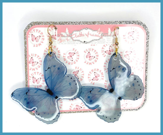 blue butterfly earrings