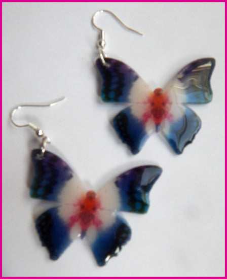 resin butterfly earrings handmade