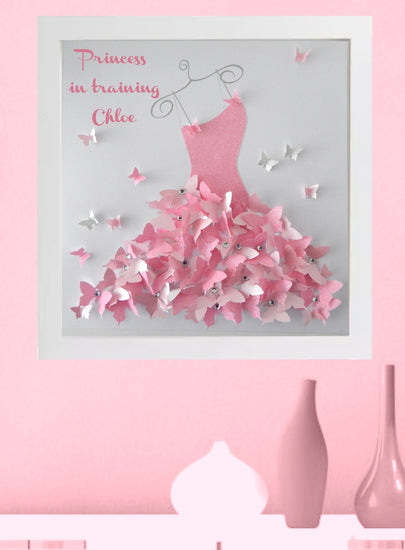 personalised pink butterfly Cinderella dress