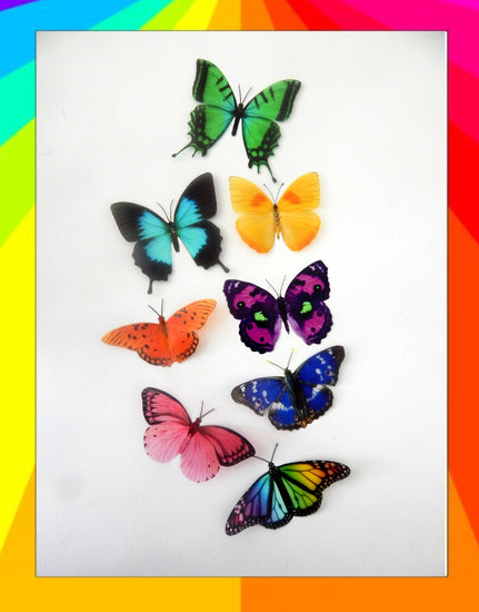 rainbow 3d butterfly stickers