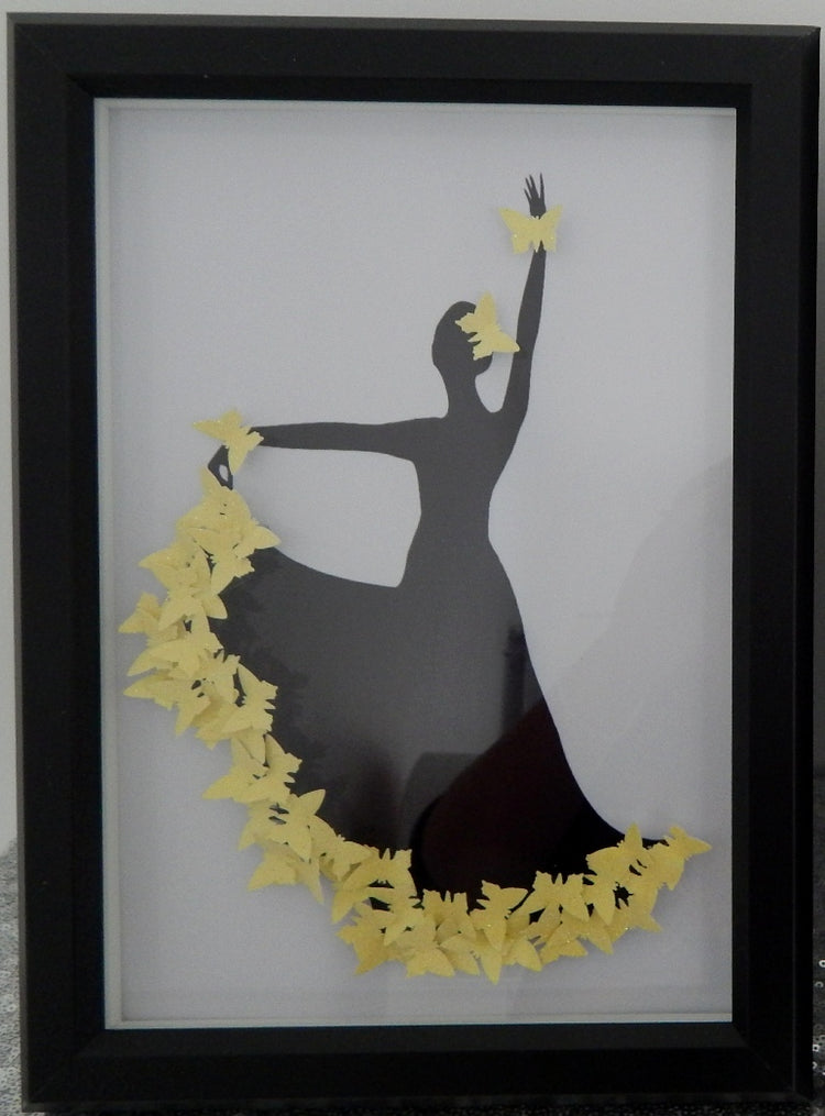 Lemon Flamenco dancer 3d butterfly picture