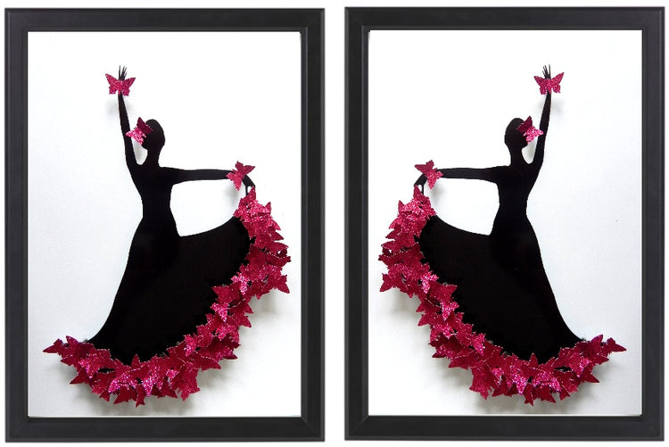 Flamenco dancer 3d butterfly picture