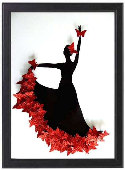 Red Flamenco dancer framed picture