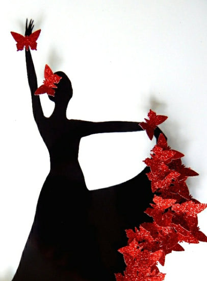 Red Flamenco dancer framed picture