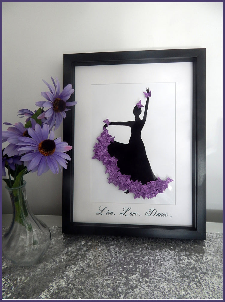 Purple  Flamenco dancer framed picture