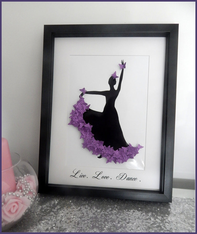 Personalised Purple  Flamenco dancer framed picture