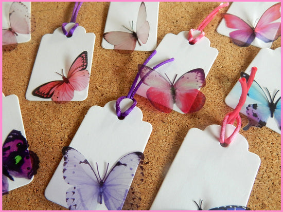 natural butterfly gift tags