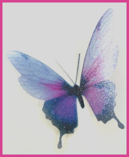 pink and lilac sparkling butterfly