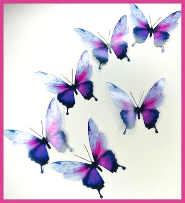 glitter pink and lilac sparkling butterfly for girls