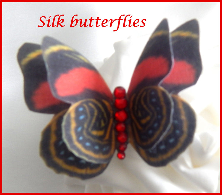 red silk butterfly