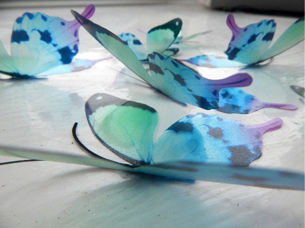 Blue and lilac Butterfly stickers by Flutterframes