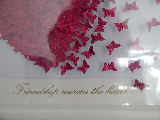 hand crafted pink butterfly 3d heart picture by Flutterframes