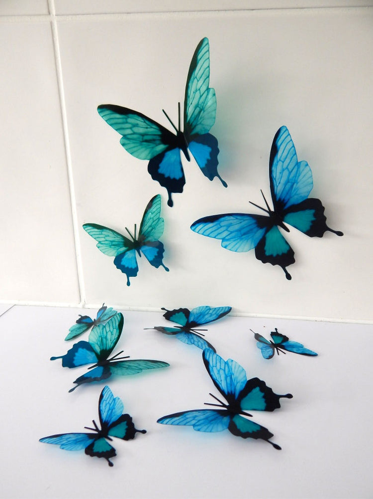 Turquoise butterfly stickers