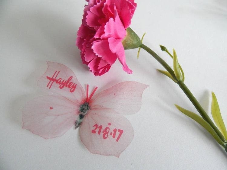 personalised pink butterfly