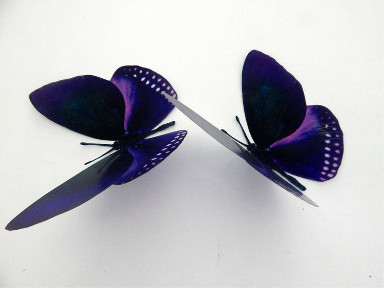 3D Deep Purple butterfly wall stickers , conservatory, picture frames, mirrors,windows,doors,walls