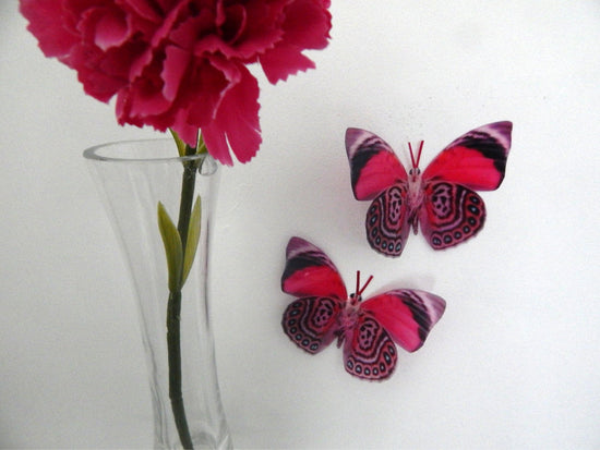Fuchsia pink natural butterflies