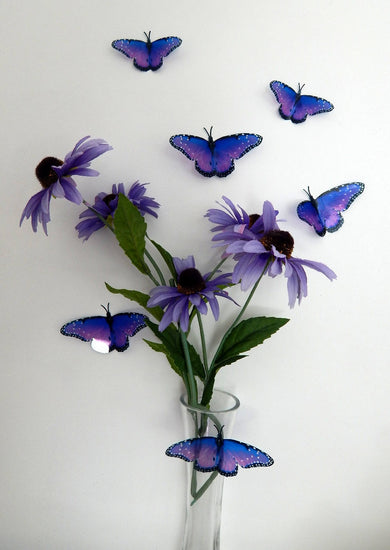 natural purple 3d butterflies by flutterframes
