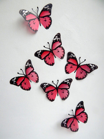 pink butterfly 3d wall sticker