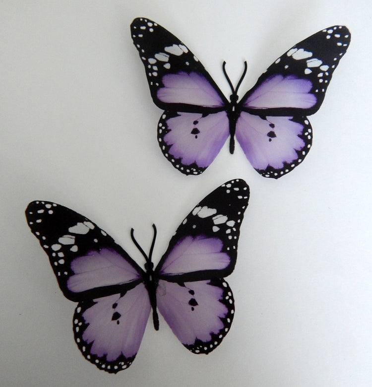 6 Lilac Butterflies, wedding Decorations,Purple Wall Art window conservatory caravan decor sticker flower pot, wedding