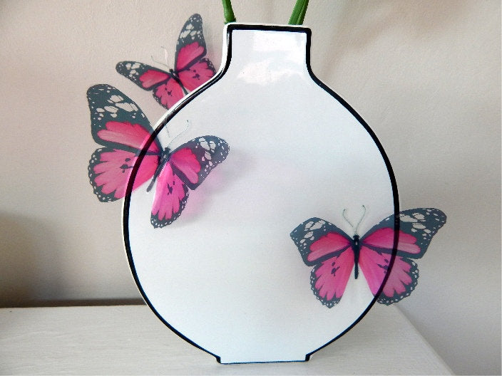 Pink butterflies, 3D Butterfly Wall Art. Removable pink Butterflies  Home Decorations Wall Art