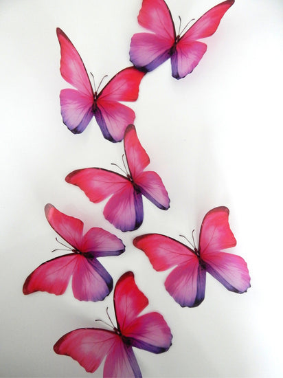 Pink and purple butterfly window decals