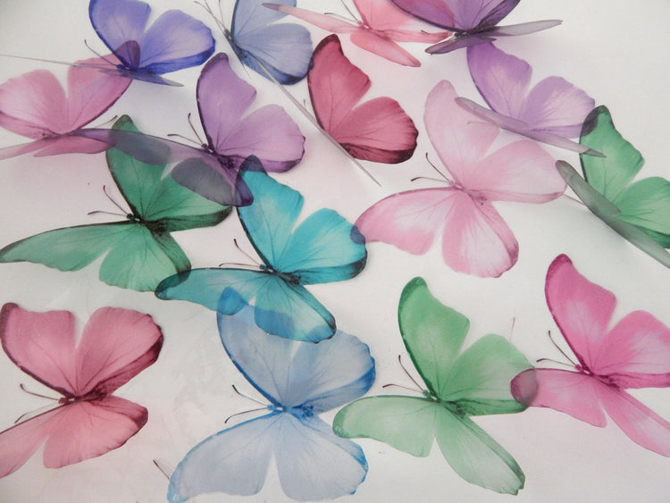 16 Pastel 3d butterflies, wall sticker butterflies, great for girl's bedroom, bathroom room, beauty salon,feature wall decor