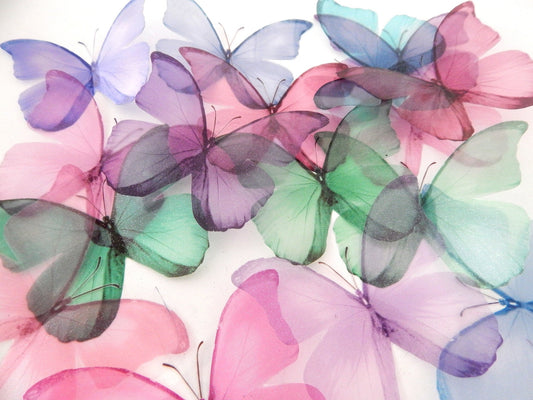 16 Pastel 3d butterflies, wall sticker butterflies, great for girl's bedroom, bathroom room, beauty salon,feature wall decor