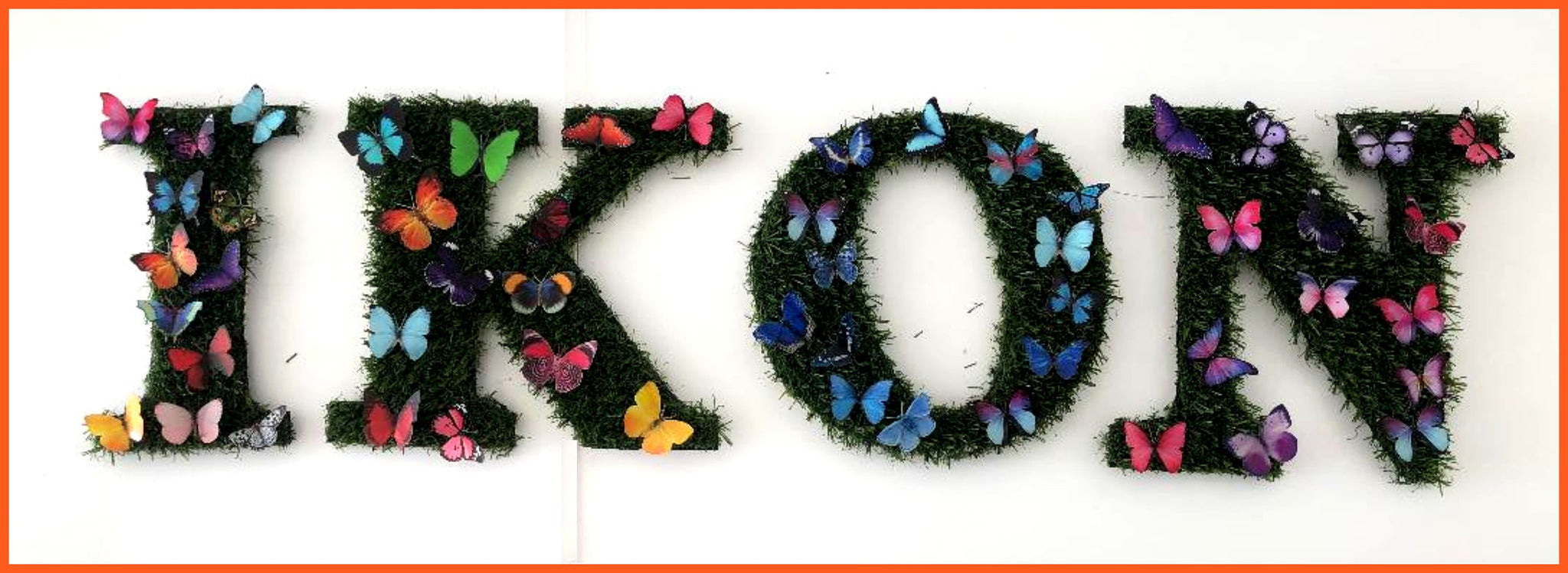 Personalised artificial grass letters with butterflies, hand crafted b ...