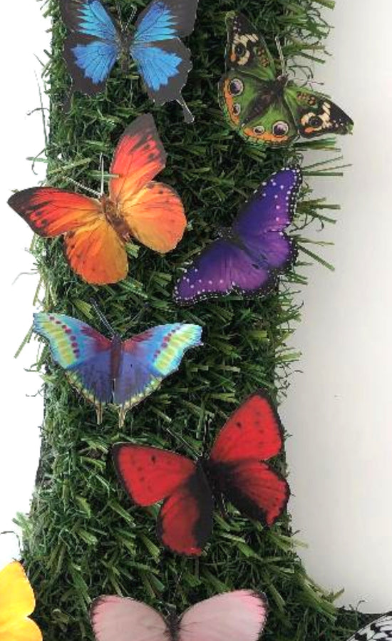Personalised artificial grass letters with butterflies, hand crafted b ...