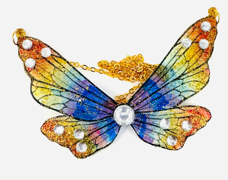 Multi-coloured Fairy Wing necklace