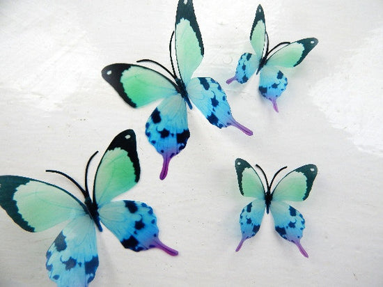Natural Blue and lilac Butterfly stickers