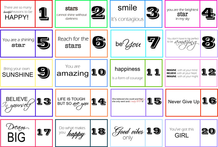 Inspirational-Positive-Motivational-Friendship lucky star box frame-Handmade gift-Rainbow stars-POSITIVE MENTAL HEALTH quotes-Lucky Stars