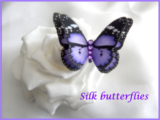 Bridal silk butterfly hair slide