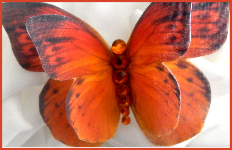 Orange Butterflies,hair accessory, and made butterfly hair clip,  butterflies