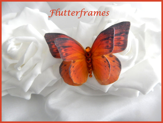 beautiful silk orange butterfly hair