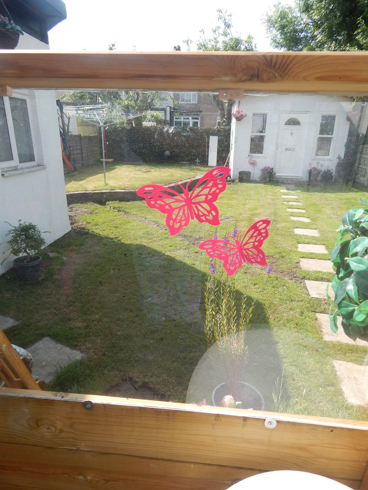Outdoor butterflies, weatherproof, Set of 5 butterflies, Garden Fence Decor, Outdoor & Indoor Wall Decor, window decorations,exterior art