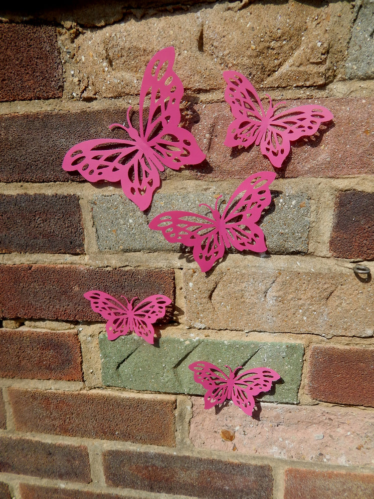 Outdoor butterflies, weatherproof, Set of 5 butterflies, Garden Fence Decor, Outdoor & Indoor Wall Decor, window decorations,exterior art