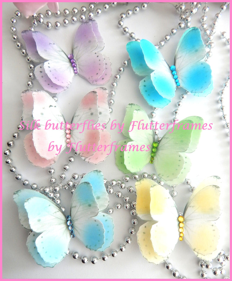 silk butterflies pastel colours