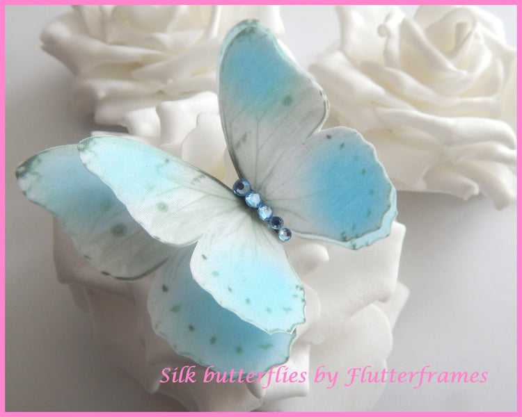 blue silk butterflies