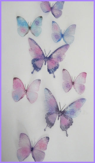 Welling gift shop pastel glitter wall sticker butterflies