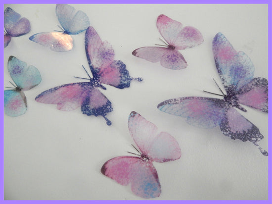 pastel glitter wall sticker butterflies