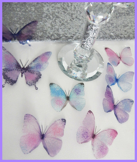 pastel glitter wall sticker butterflies