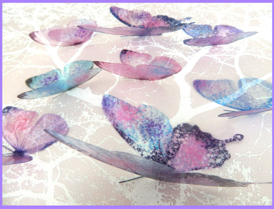 pastel glitter wall sticker butterflies by flutterframes