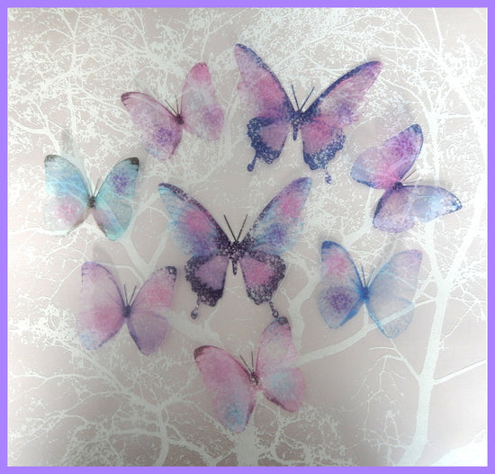 pastel glitter wall sticker butterflies
