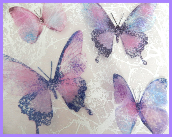 pastel glitter wall sticker butterflies by flutterframes